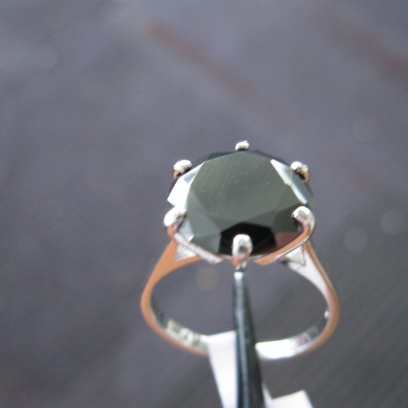 5.0ct 100% Natural Black Diamond Ring, All Sizes Free Diamond Tester,Certificate - Picture 9 of 15
